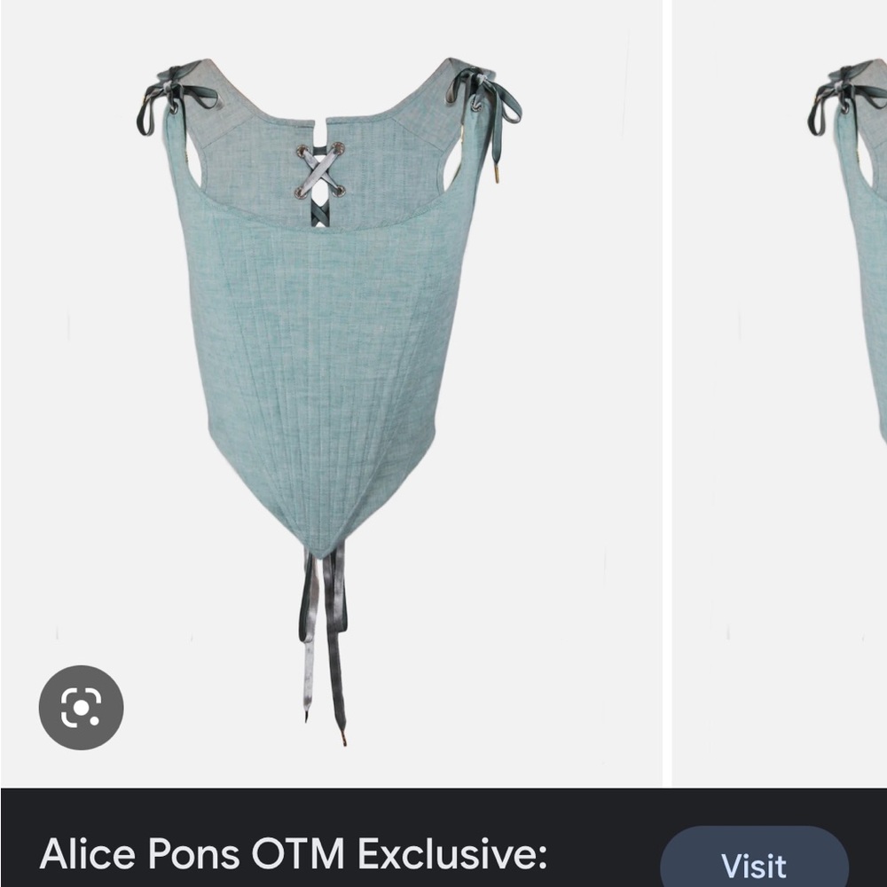 This Rococo style corset is made of pure Italian mint green linen.